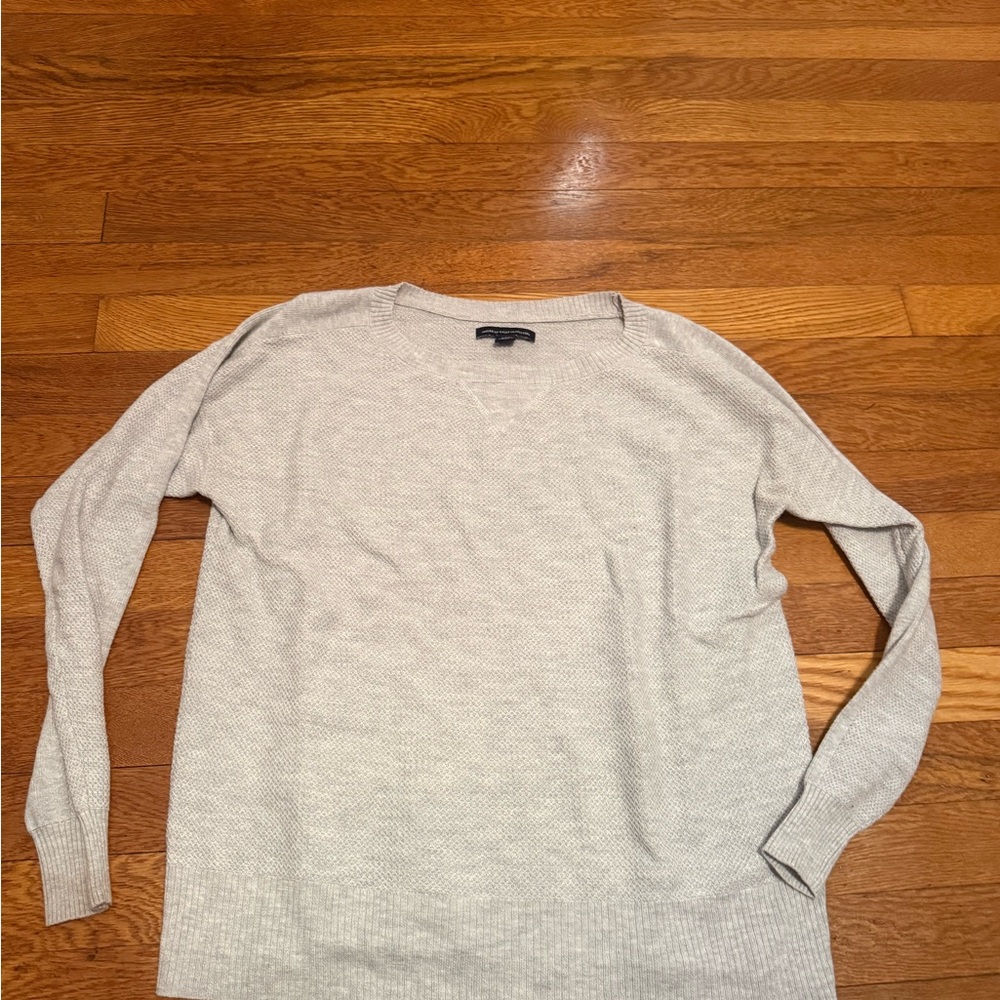 American Eagle Outfitters Light Gray Knit Sweater